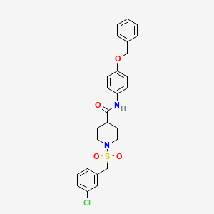 molecular formula C26H27ClN2O4S B14986307 N-[4-(benzyloxy)phenyl]-1-[(3-chlorobenzyl)sulfonyl]piperidine-4-carboxamide 