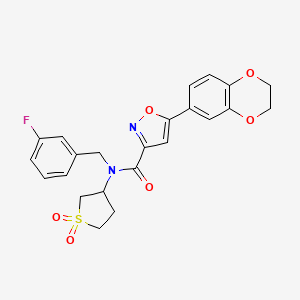 5-(2,3-dihydro-1,4-benzodioxin-6-yl)-N-(1,1-dioxidotetrahydrothiophen-3-yl)-N-(3-fluorobenzyl)-1,2-oxazole-3-carboxamide