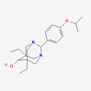 5,7-Diethyl-2-(4-isopropoxyphenyl)-1,3-diazatricyclo[3.3.1.1~3,7~]decan-6-ol