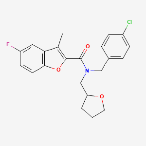 N-(4-chlorobenzyl)-5-fluoro-3-methyl-N-(tetrahydrofuran-2-ylmethyl)-1-benzofuran-2-carboxamide