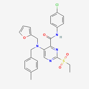 N-(4-chlorophenyl)-2-(ethylsulfonyl)-5-[(furan-2-ylmethyl)(4-methylbenzyl)amino]pyrimidine-4-carboxamide