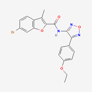 molecular formula C20H16BrN3O4 B14986373 6-bromo-N-[4-(4-ethoxyphenyl)-1,2,5-oxadiazol-3-yl]-3-methyl-1-benzofuran-2-carboxamide 