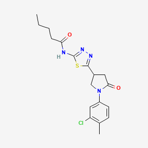 molecular formula C18H21ClN4O2S B14986390 N-{5-[1-(3-chloro-4-methylphenyl)-5-oxopyrrolidin-3-yl]-1,3,4-thiadiazol-2-yl}pentanamide 