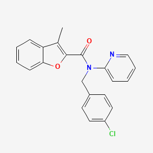 molecular formula C22H17ClN2O2 B14986415 N-(4-chlorobenzyl)-3-methyl-N-(pyridin-2-yl)-1-benzofuran-2-carboxamide 