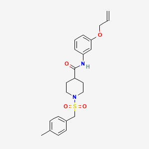 molecular formula C23H28N2O4S B14986416 1-[(4-methylbenzyl)sulfonyl]-N-[3-(prop-2-en-1-yloxy)phenyl]piperidine-4-carboxamide 