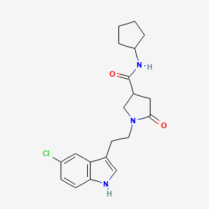 1-[2-(5-chloro-1H-indol-3-yl)ethyl]-N-cyclopentyl-5-oxopyrrolidine-3-carboxamide