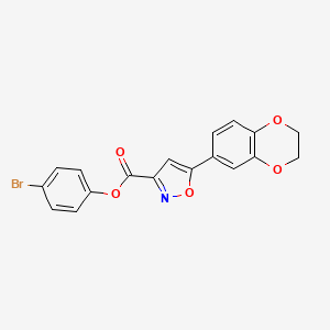 4-Bromophenyl 5-(2,3-dihydro-1,4-benzodioxin-6-yl)-1,2-oxazole-3-carboxylate