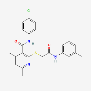 N-(4-chlorophenyl)-4,6-dimethyl-2-({2-[(3-methylphenyl)amino]-2-oxoethyl}sulfanyl)pyridine-3-carboxamide