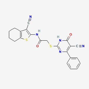 N-(3-Cyano-4,5,6,7-tetrahydro-1-benzothiophen-2-YL)-2-[(5-cyano-6-oxo-4-phenyl-1,6-dihydropyrimidin-2-YL)sulfanyl]acetamide