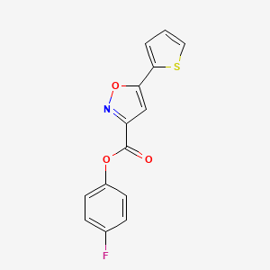 molecular formula C14H8FNO3S B14986522 4-Fluorophenyl 5-(thiophen-2-yl)-1,2-oxazole-3-carboxylate 