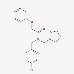 molecular formula C21H24ClNO3 B14986548 N-(4-chlorobenzyl)-2-(2-methylphenoxy)-N-(tetrahydrofuran-2-ylmethyl)acetamide 