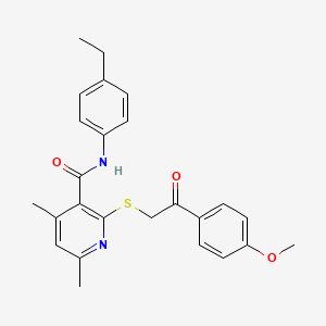 N-(4-ethylphenyl)-2-{[2-(4-methoxyphenyl)-2-oxoethyl]sulfanyl}-4,6-dimethylpyridine-3-carboxamide