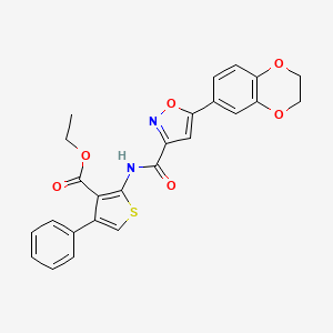 Ethyl 2-({[5-(2,3-dihydro-1,4-benzodioxin-6-yl)-1,2-oxazol-3-yl]carbonyl}amino)-4-phenylthiophene-3-carboxylate