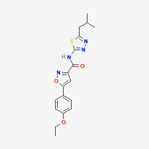 molecular formula C18H20N4O3S B14986591 5-(4-ethoxyphenyl)-N-[5-(2-methylpropyl)-1,3,4-thiadiazol-2-yl]-1,2-oxazole-3-carboxamide 