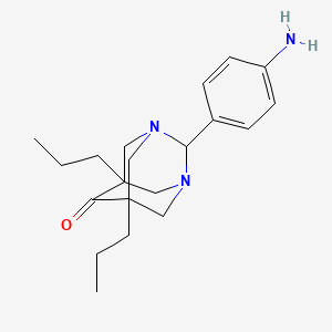 2-(4-Aminophenyl)-5,7-dipropyl-1,3-diazatricyclo[3.3.1.1~3,7~]decan-6-one