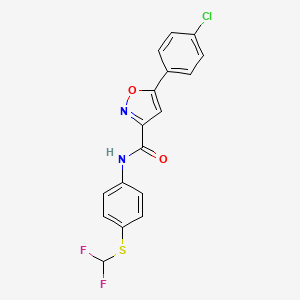 molecular formula C17H11ClF2N2O2S B14986647 5-(4-chlorophenyl)-N-{4-[(difluoromethyl)sulfanyl]phenyl}-1,2-oxazole-3-carboxamide 