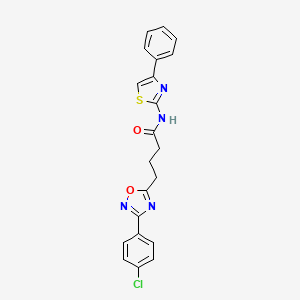 molecular formula C21H17ClN4O2S B14986648 4-[3-(4-chlorophenyl)-1,2,4-oxadiazol-5-yl]-N-(4-phenyl-1,3-thiazol-2-yl)butanamide 