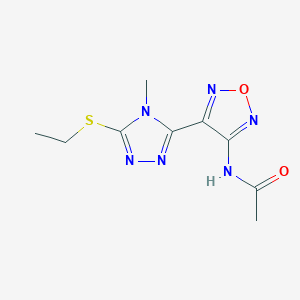 N-{4-[5-(ethylsulfanyl)-4-methyl-4H-1,2,4-triazol-3-yl]-1,2,5-oxadiazol-3-yl}acetamide