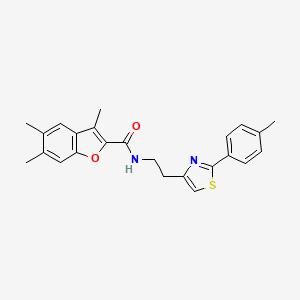 3,5,6-trimethyl-N-{2-[2-(4-methylphenyl)-1,3-thiazol-4-yl]ethyl}-1-benzofuran-2-carboxamide