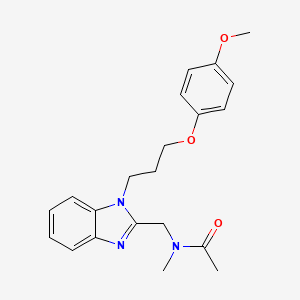 molecular formula C21H25N3O3 B14986683 N-({1-[3-(4-methoxyphenoxy)propyl]-1H-benzimidazol-2-yl}methyl)-N-methylacetamide 