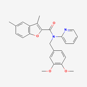 molecular formula C25H24N2O4 B14986690 N-(3,4-dimethoxybenzyl)-3,5-dimethyl-N-(pyridin-2-yl)-1-benzofuran-2-carboxamide 