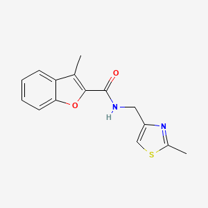 3-methyl-N-[(2-methyl-1,3-thiazol-4-yl)methyl]-1-benzofuran-2-carboxamide