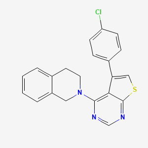 molecular formula C21H16ClN3S B14986789 2-[5-(4-Chlorophenyl)thieno[2,3-d]pyrimidin-4-yl]-1,2,3,4-tetrahydroisoquinoline 