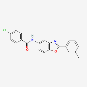 4-chloro-N-[2-(3-methylphenyl)-1,3-benzoxazol-5-yl]benzamide