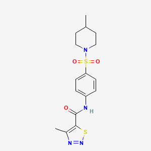 molecular formula C16H20N4O3S2 B14986817 4-methyl-N-{4-[(4-methylpiperidin-1-yl)sulfonyl]phenyl}-1,2,3-thiadiazole-5-carboxamide 