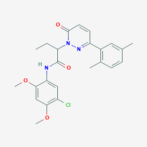 molecular formula C24H26ClN3O4 B14986860 N-(5-chloro-2,4-dimethoxyphenyl)-2-[3-(2,5-dimethylphenyl)-6-oxopyridazin-1(6H)-yl]butanamide 