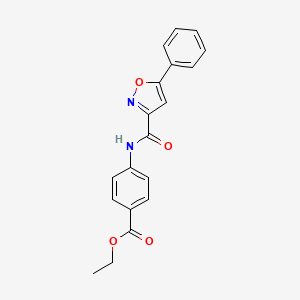 molecular formula C19H16N2O4 B14986882 Ethyl 4-{[(5-phenyl-1,2-oxazol-3-yl)carbonyl]amino}benzoate 