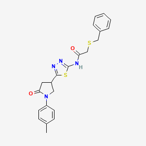 2-(benzylsulfanyl)-N-{5-[1-(4-methylphenyl)-5-oxopyrrolidin-3-yl]-1,3,4-thiadiazol-2-yl}acetamide