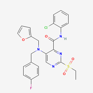 molecular formula C25H22ClFN4O4S B14986922 N-(2-chlorophenyl)-2-(ethylsulfonyl)-5-[(4-fluorobenzyl)(furan-2-ylmethyl)amino]pyrimidine-4-carboxamide 