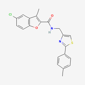 5-chloro-3-methyl-N-{[2-(4-methylphenyl)-1,3-thiazol-4-yl]methyl}-1-benzofuran-2-carboxamide