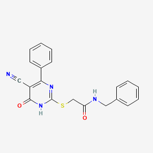 N-benzyl-2-[(5-cyano-6-oxo-4-phenyl-1,6-dihydropyrimidin-2-yl)sulfanyl]acetamide