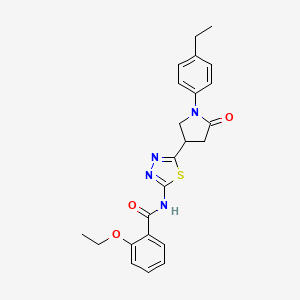 molecular formula C23H24N4O3S B14986991 2-ethoxy-N-{5-[1-(4-ethylphenyl)-5-oxopyrrolidin-3-yl]-1,3,4-thiadiazol-2-yl}benzamide 