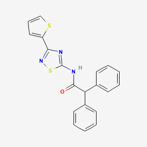 molecular formula C20H15N3OS2 B14986998 2,2-diphenyl-N-[3-(thiophen-2-yl)-1,2,4-thiadiazol-5-yl]acetamide 