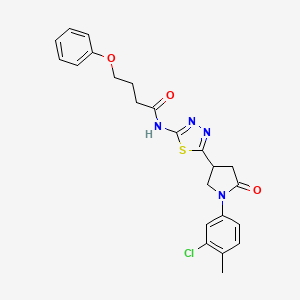 N-{5-[1-(3-chloro-4-methylphenyl)-5-oxopyrrolidin-3-yl]-1,3,4-thiadiazol-2-yl}-4-phenoxybutanamide