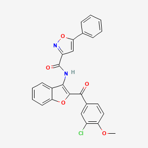 molecular formula C26H17ClN2O5 B14987037 N-{2-[(3-chloro-4-methoxyphenyl)carbonyl]-1-benzofuran-3-yl}-5-phenyl-1,2-oxazole-3-carboxamide 