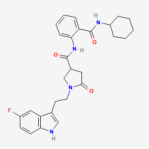 N-[2-(cyclohexylcarbamoyl)phenyl]-1-[2-(5-fluoro-1H-indol-3-yl)ethyl]-5-oxopyrrolidine-3-carboxamide