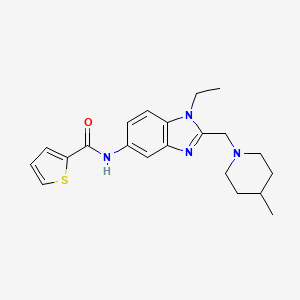 molecular formula C21H26N4OS B14987068 N-{1-ethyl-2-[(4-methylpiperidin-1-yl)methyl]-1H-benzimidazol-5-yl}thiophene-2-carboxamide 