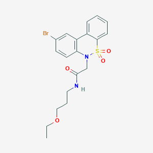 2-(9-bromo-5,5-dioxido-6H-dibenzo[c,e][1,2]thiazin-6-yl)-N-(3-ethoxypropyl)acetamide