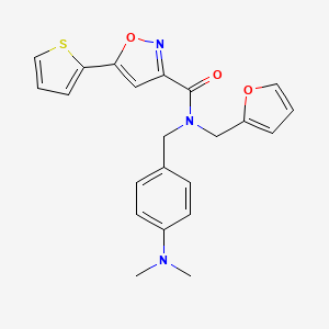 molecular formula C22H21N3O3S B14987092 N-[4-(dimethylamino)benzyl]-N-(furan-2-ylmethyl)-5-(thiophen-2-yl)-1,2-oxazole-3-carboxamide 