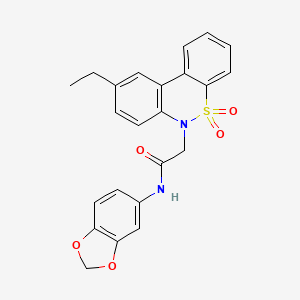 N-(1,3-benzodioxol-5-yl)-2-(9-ethyl-5,5-dioxido-6H-dibenzo[c,e][1,2]thiazin-6-yl)acetamide