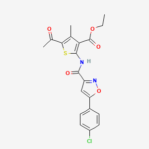 Ethyl 5-acetyl-2-({[5-(4-chlorophenyl)-1,2-oxazol-3-yl]carbonyl}amino)-4-methylthiophene-3-carboxylate