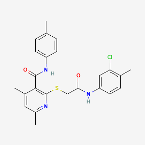 2-({2-[(3-chloro-4-methylphenyl)amino]-2-oxoethyl}sulfanyl)-4,6-dimethyl-N-(4-methylphenyl)pyridine-3-carboxamide