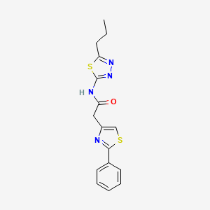 2-(2-phenyl-1,3-thiazol-4-yl)-N-(5-propyl-1,3,4-thiadiazol-2-yl)acetamide