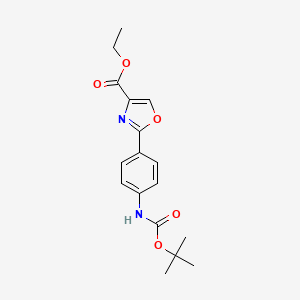 molecular formula C17H20N2O5 B1498723 Ethyl 2-(4-(tert-butoxycarbonylamino)phenyl)oxazole-4-carboxylate CAS No. 886363-48-0