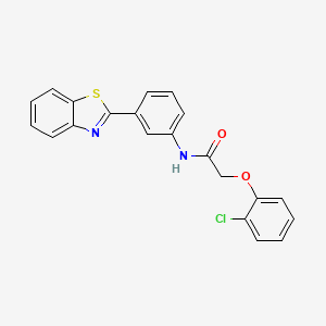 molecular formula C21H15ClN2O2S B14987231 N-[3-(1,3-benzothiazol-2-yl)phenyl]-2-(2-chlorophenoxy)acetamide 