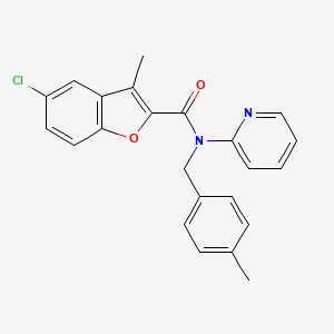 molecular formula C23H19ClN2O2 B14987267 5-chloro-3-methyl-N-(4-methylbenzyl)-N-(pyridin-2-yl)-1-benzofuran-2-carboxamide 